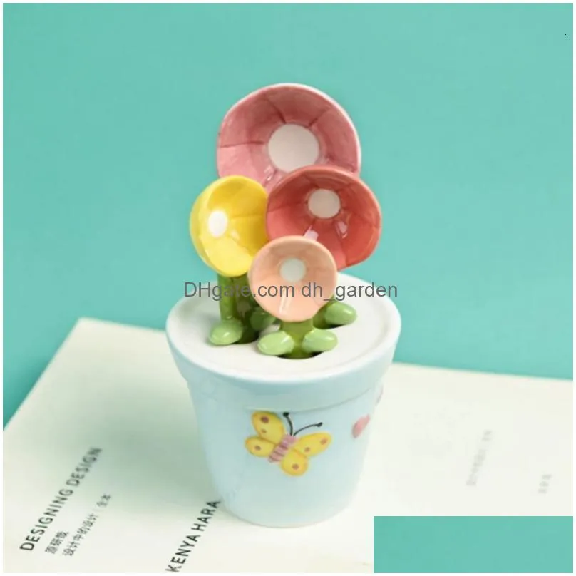 Household Scales Household Scales Creative Flower Cactus Ceramic Measuring Spoon Baking Food Scale Kitchen Salt Sugar With B Dhgarden Dhto9