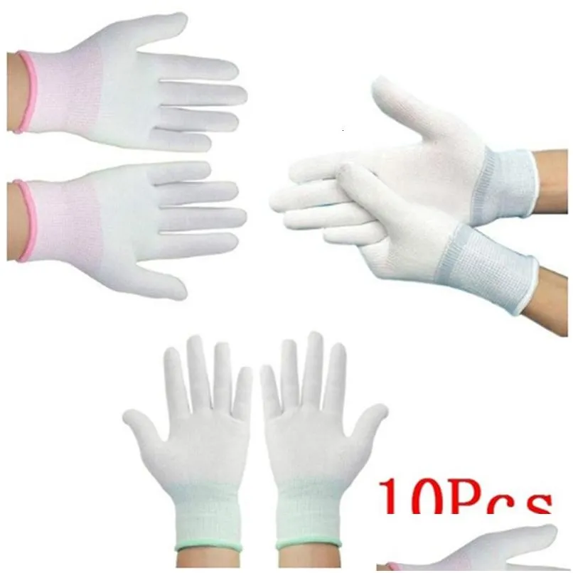 cleaning gloves 5pair antistatic anti static esd electronic working pu coated palm finger pc antiskid for finger protection 230809