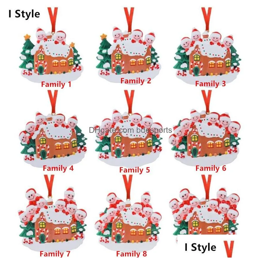 17 style 2022 christmas resin pendant ornaments tree decorations santa claus family diy name