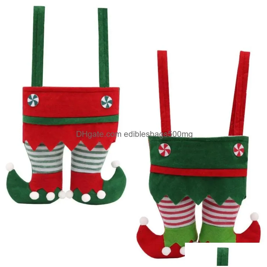 christmas gift elf candy bags wine bag socks elf cola bag christmas red green candy gift bag party xtmas stockings