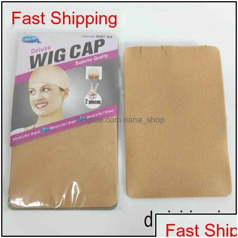 deluxe wig cap 24 units 12bags hairnet for making wigs black brown stocking liner snood nylon me qylnyf babyskirt9837474