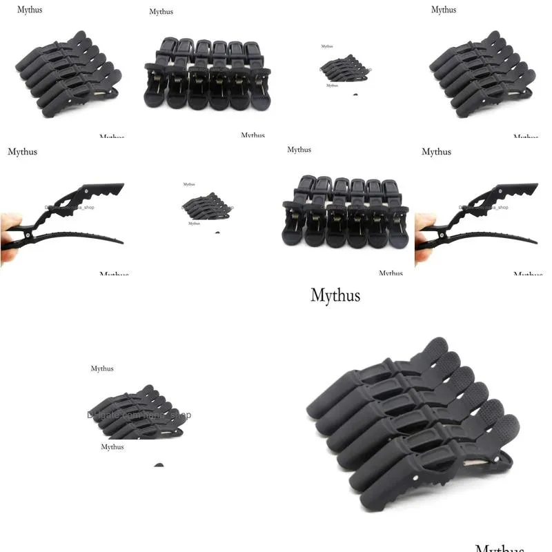 frosted black carbon hair clip 6pcslot salon cutting hairdressing clogodile clip sectioning hair alligator clips for hair