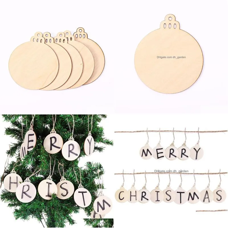 Christmas Decorations Christmas Decorations 100Pcs Natural Unfinished Wooden Round Diy Baubles Tags Arts Crafts Embellishmen Dhgarden Dhgw9