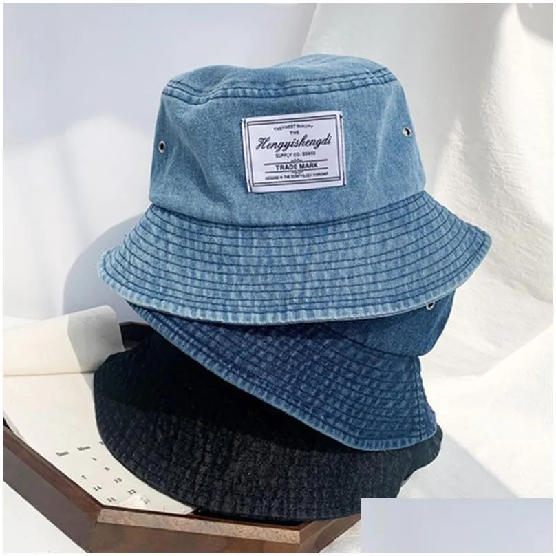 Caps & Hats  Denim Bucket Hats Women Men Panama Outdoor Hip Hop Retro Washed Girl Fisherman Street Merchandise H 220519 Baby, Ki Dhusa