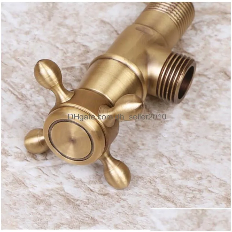 antique brass triangle water control faucet stop bathroom accessories kitchen 1/2 angle wall toilet filling s 210727