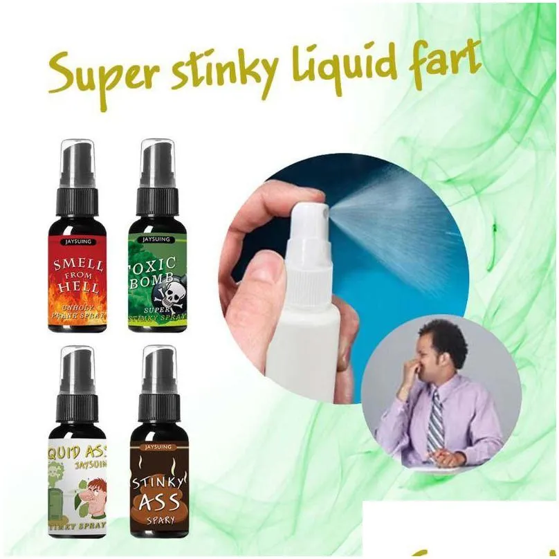 Party Masks Party Masks 30Ml Super Stinky Liquid Fart Terrible Smell Spray Long Lasting Halloween Prank Toy Adts Children Spoof Odor H Dhkxc