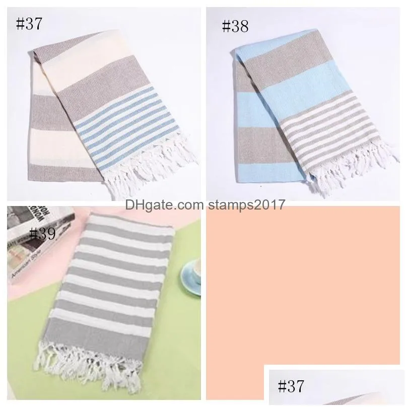 Other Bath Toilet Supplies Colorf Turkish Towel Striped Beach Towels Cotton Gift Spa Gym Yoga 100X180Cm Eea370 Drop Delivery Home Ga Dh8X1