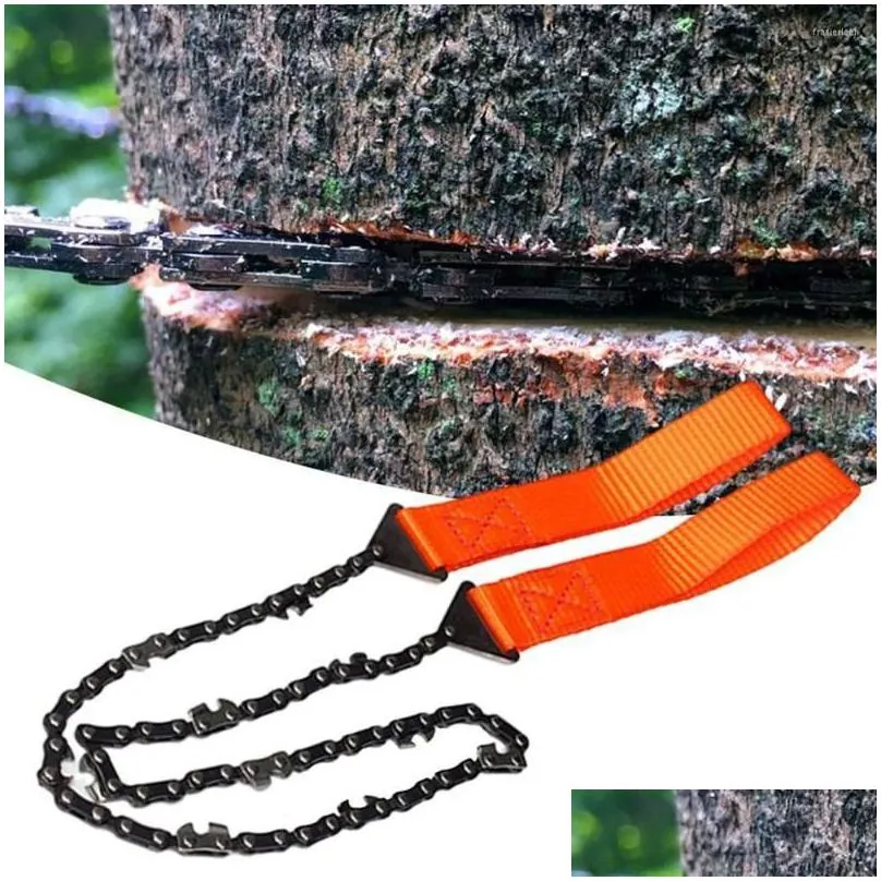 portable pocket chainsaw chain saw outdoor survival hand gear manual steel rope accessories