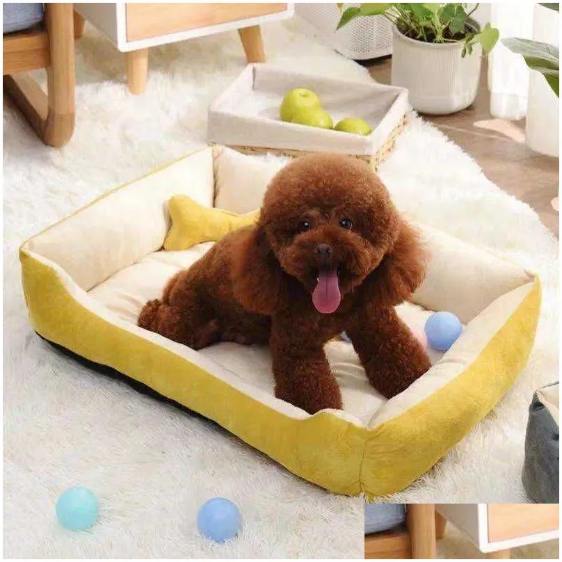 Kennels Pens Super Soft Sofa Dog Beds Waterproof Bottom Kennel Fleece Warm Bed Mat For Large Dogs Rec Winter Pet Cat House Drop Del Dhrbq