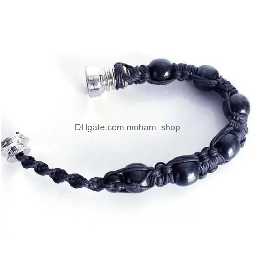 bracelet smoke pipe portable metal bead bracelet handmade wristband pipes pulsera men/women cool gifts knot rope bracelet 1208