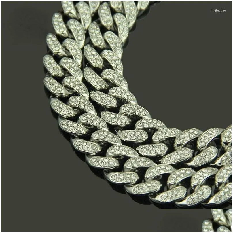 Dog Collars & Leashes Dog Collars Luxury Designer Collar Bracelet Bling Diamond Necklace Cuban Gold Chain For Pitbl Big Dogs Jewelry M Dhh6I