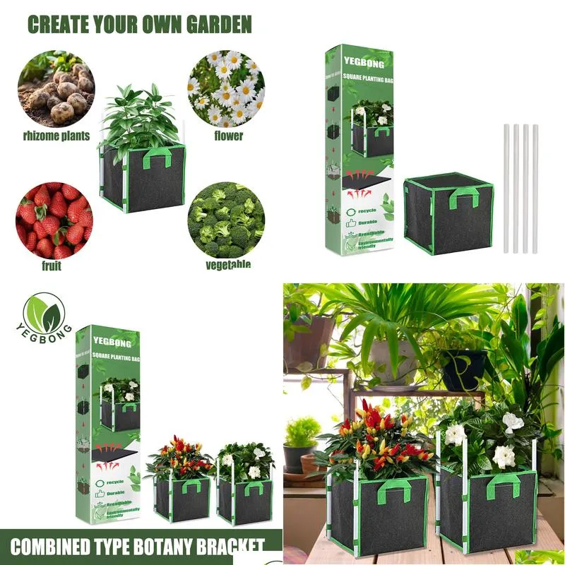 Planters & Pots Freight Yegbong Oem  Planting Bag Home Balcony Garden Gardening Root Control Tree Seedling Box Nutrition Home Garde Dhpwq