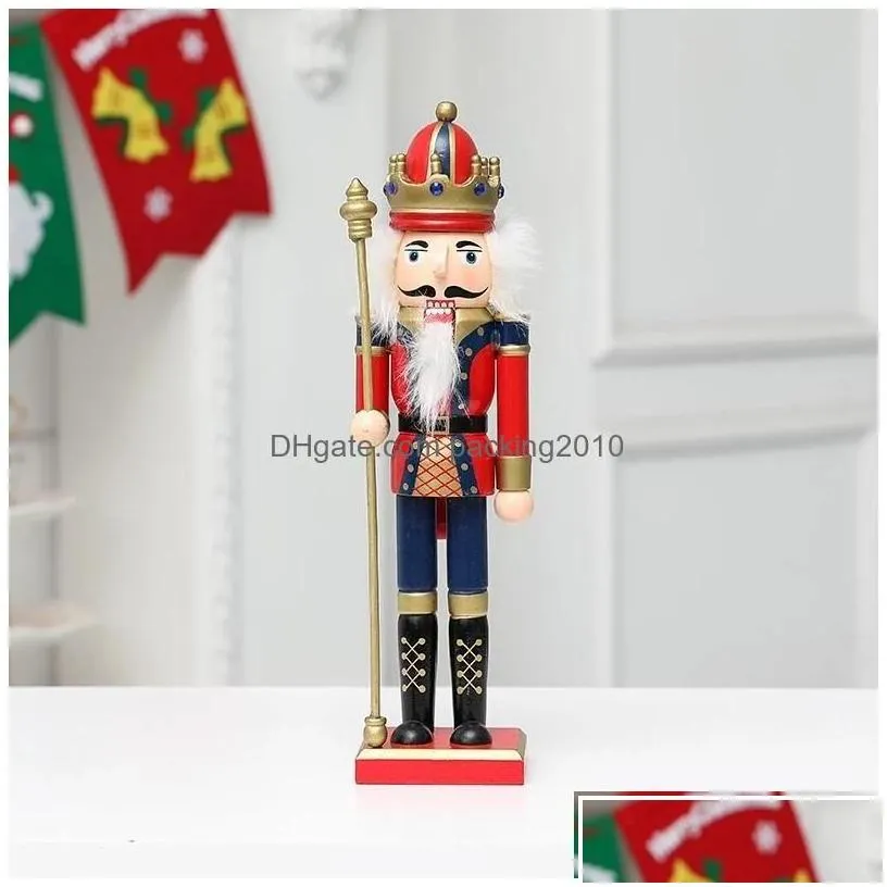 Christmas Decorations Merry Wooden Nutcracker Soldier 30Cm Handcraft Puppet Room Pendants Decoration Year 2022 Drop Delivery Home Ga Dhlu6