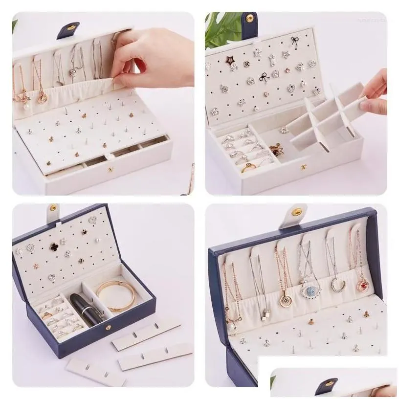 jewelry pouches bags pouches storage box portable simple jewlery small earrings necklace ring ear stud showcase stand holder drop d