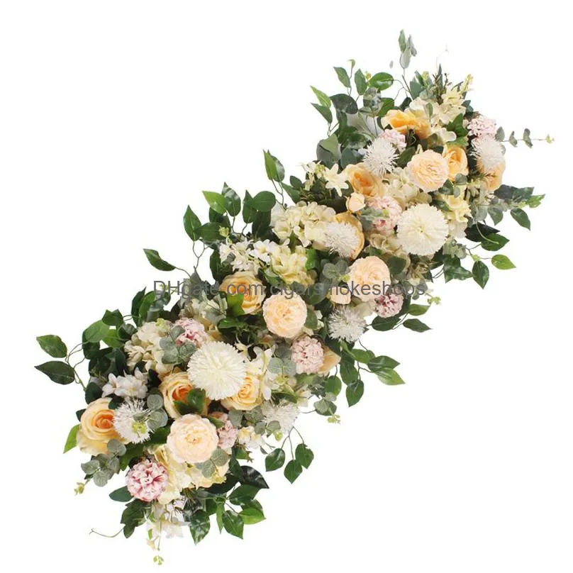 Decorative Flowers & Wreaths Upscale Artificial Silk Peonies Rose Flower Row Arrangement Supplies For Wedding Arch Backdrop Centerpiec Dhjob