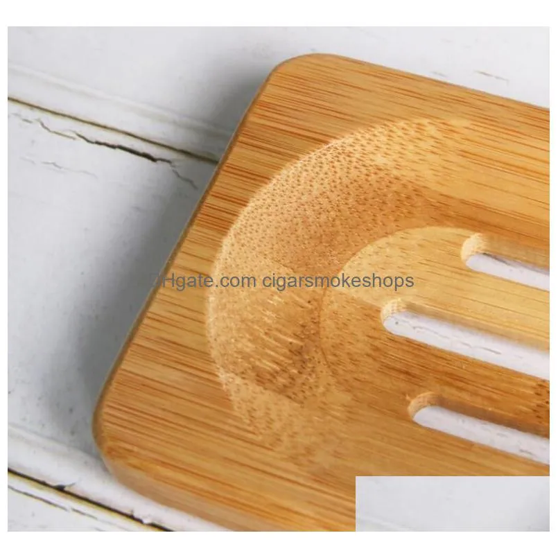 Soap Dishes Natural Bamboo Wooden Soap Dish Tray Holder Storage Rack Plate Box Container For Bath Shower Bathroom /Fedex Home Garden B Dhpez