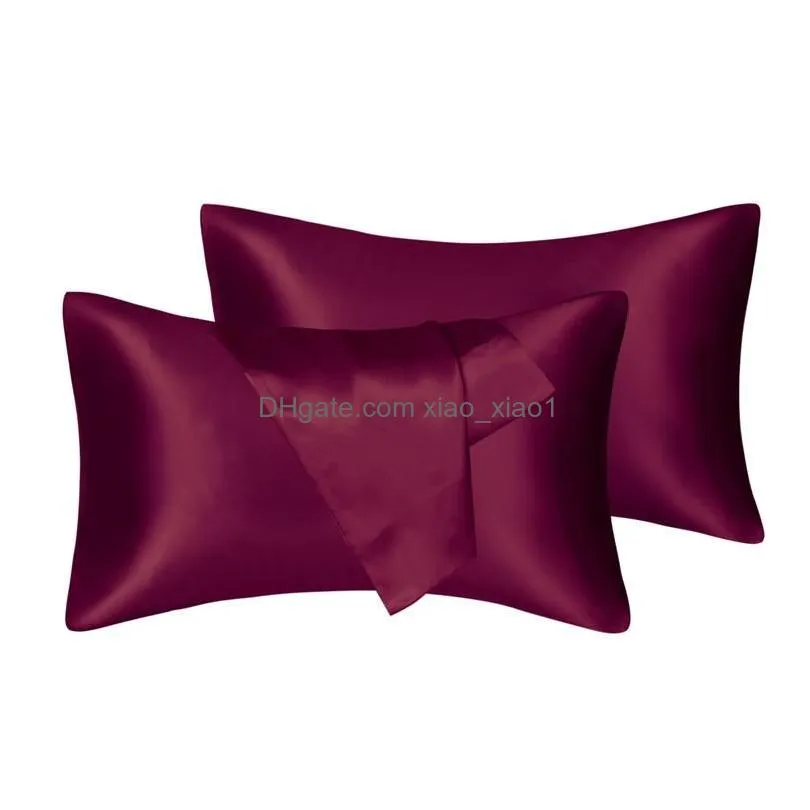 stock 10 colors silk pillowcase home el travel comfortable pillow covers high quality fast delivery