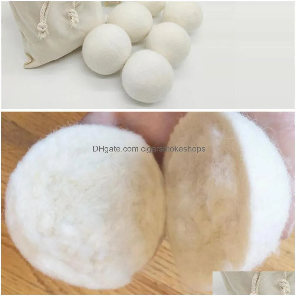 Other Laundry Products Wool Laundry Balls For Dryer Washing Hine Premium Reusable Natural Fabric Softener 6Cm Home Garden Housekeeping Dh90H