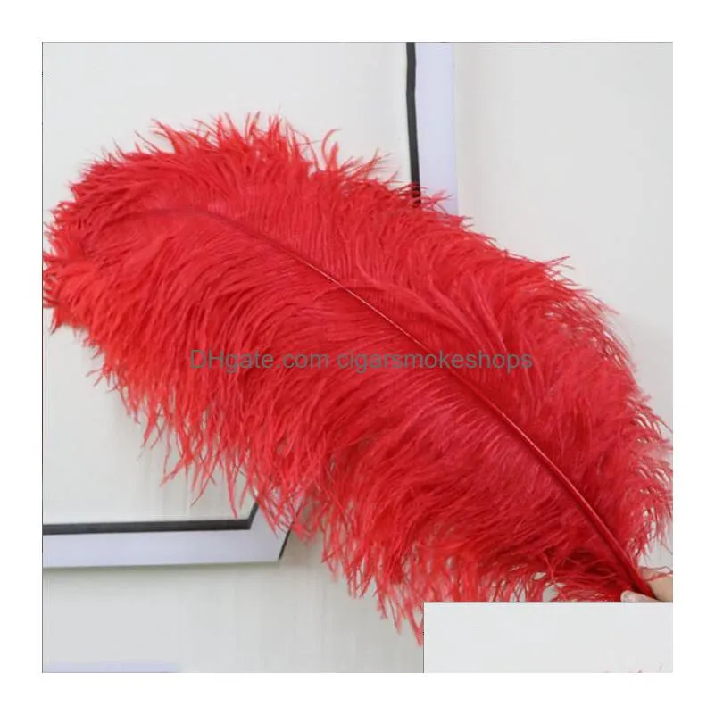 Party Decoration Ostrich Feather Plume 20-22 Inch 50-55 Cm For Wedding Centerpiece Table Party Event Decor Festive Decoration White Bl Dhmwk