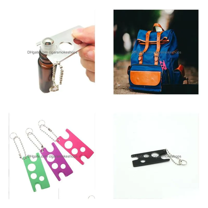 Openers Metal Essential Oils Bottles Opener Oil Key Chain Tool For Easily Remove Roller Caps And Orifice Reducer Inserts On Most Zz Ho Dh3Gj