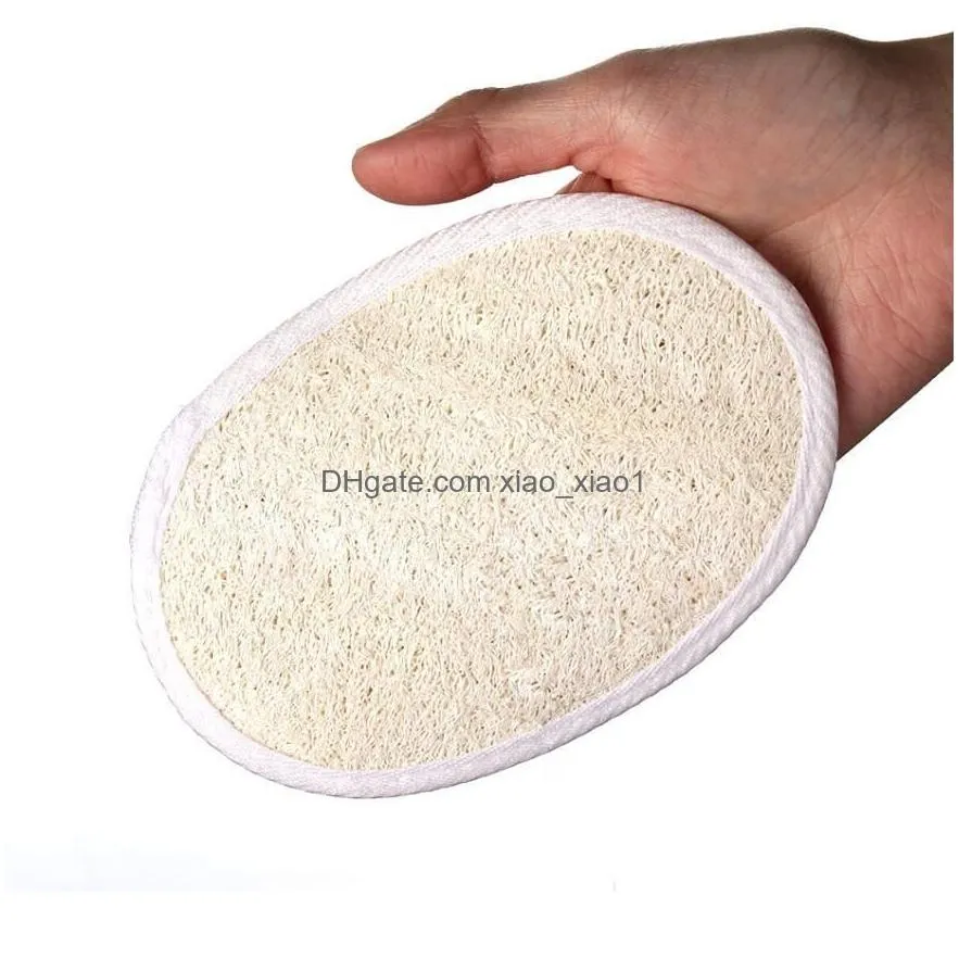 1pc soft exfoliating loofah natural sponge strap handle shower massage brush skin body bathing washing accessories