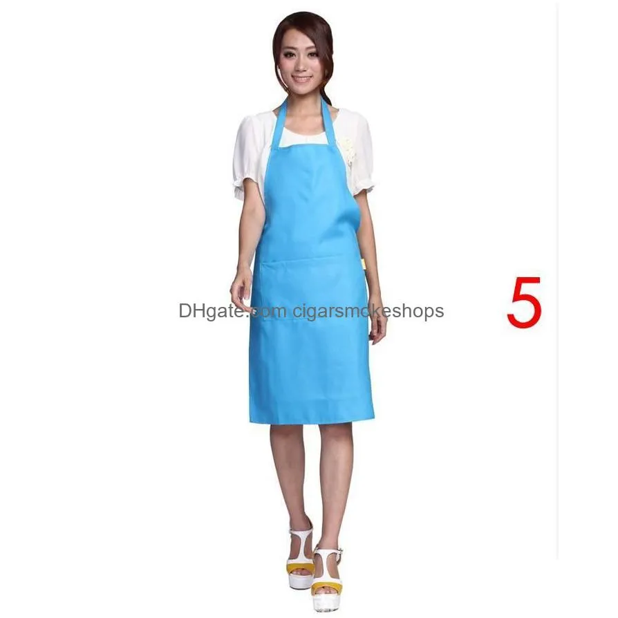 Aprons Plain Apron Aprons With Front Pocket Bib Kitchen Cooking Craft Chef Baking Art Adt Teenage College Clothing Home Garden Home Te Dhdzq