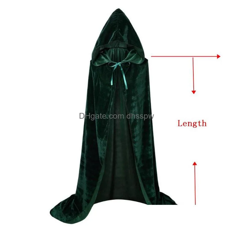 stage wear halloween cloaks gothic hooded cloak adult capes robe women men vampires grim reaper party
