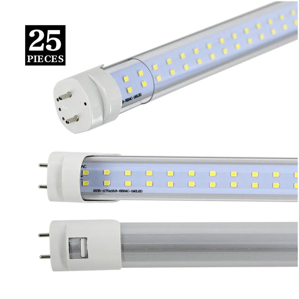 Led Tubes Fedex Ship Led T8 Tube 4Ft 28W 2835 G13 192 Leds Light Lamp Bb 4Feet 1.2M Double Row 85-265V Lighting Fluorescent Replacemen Dhiiz