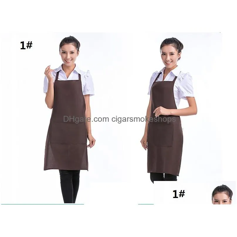 Aprons Customized Personalized Uni Apron Cooking Kitchen Restaurant Bib Dress With Pocket Gift Home Garden Home Textiles Dhs1D