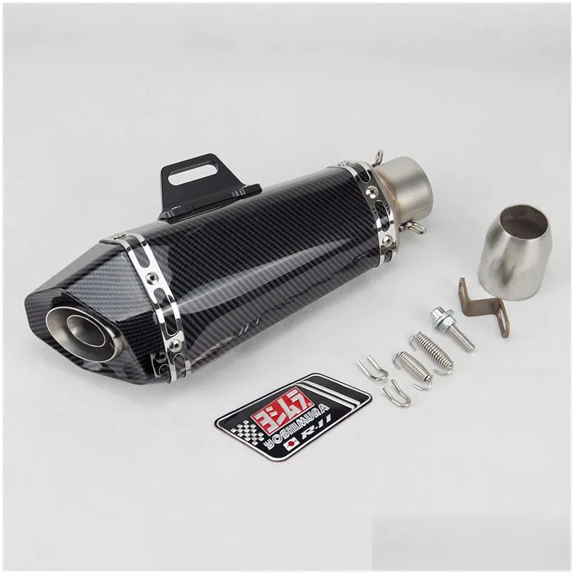 motorcycle exhaust 51mm inlet universal yoshimura muffler for fz1 r6 r15 r3 zx6r zx10 1000 cbr1000 gsxr1000 650 k7 k8 k11