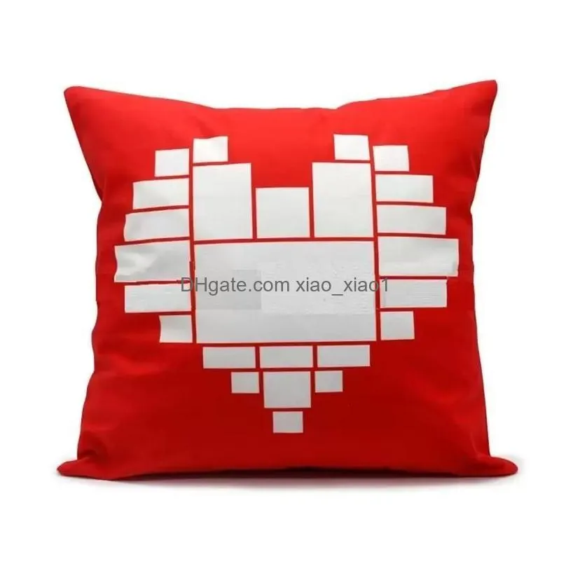 40cm sublimation blank cushion cover pillow case black red heart moon diy p o thermal heat print party easter pillow covers