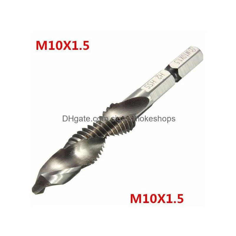 Drill Bits 6Pcs/Set Hand Tap Drill Hex Shank Hss Screw Spiral Point Thread Metric Plug Bits M3 M4 M5 M6 M8 M10 Home Garden Tools Power Dhrsx