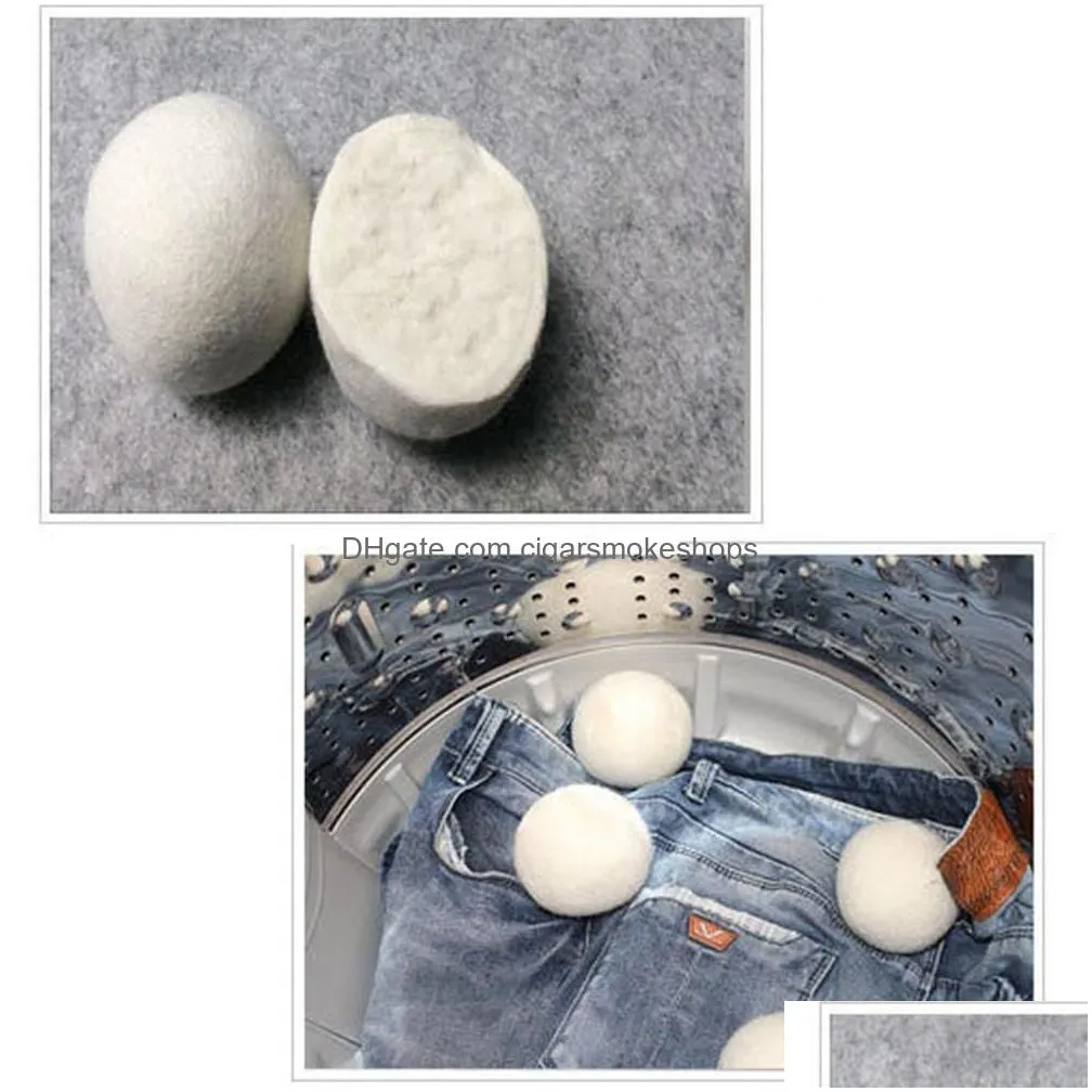 Other Laundry Products Wool Laundry Balls For Dryer Washing Hine Premium Reusable Natural Fabric Softener 6Cm Home Garden Housekeeping Dh90H