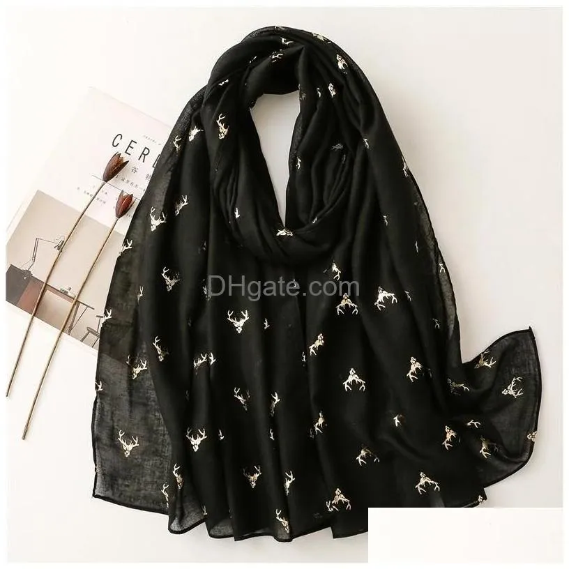 Scarves Plain Glitter Viscose Shawl Scarf Lady High Quality Wrinkle Wrap Pashmina Stole Bufandas Drop Delivery Fashion Accessories H Dhdqa