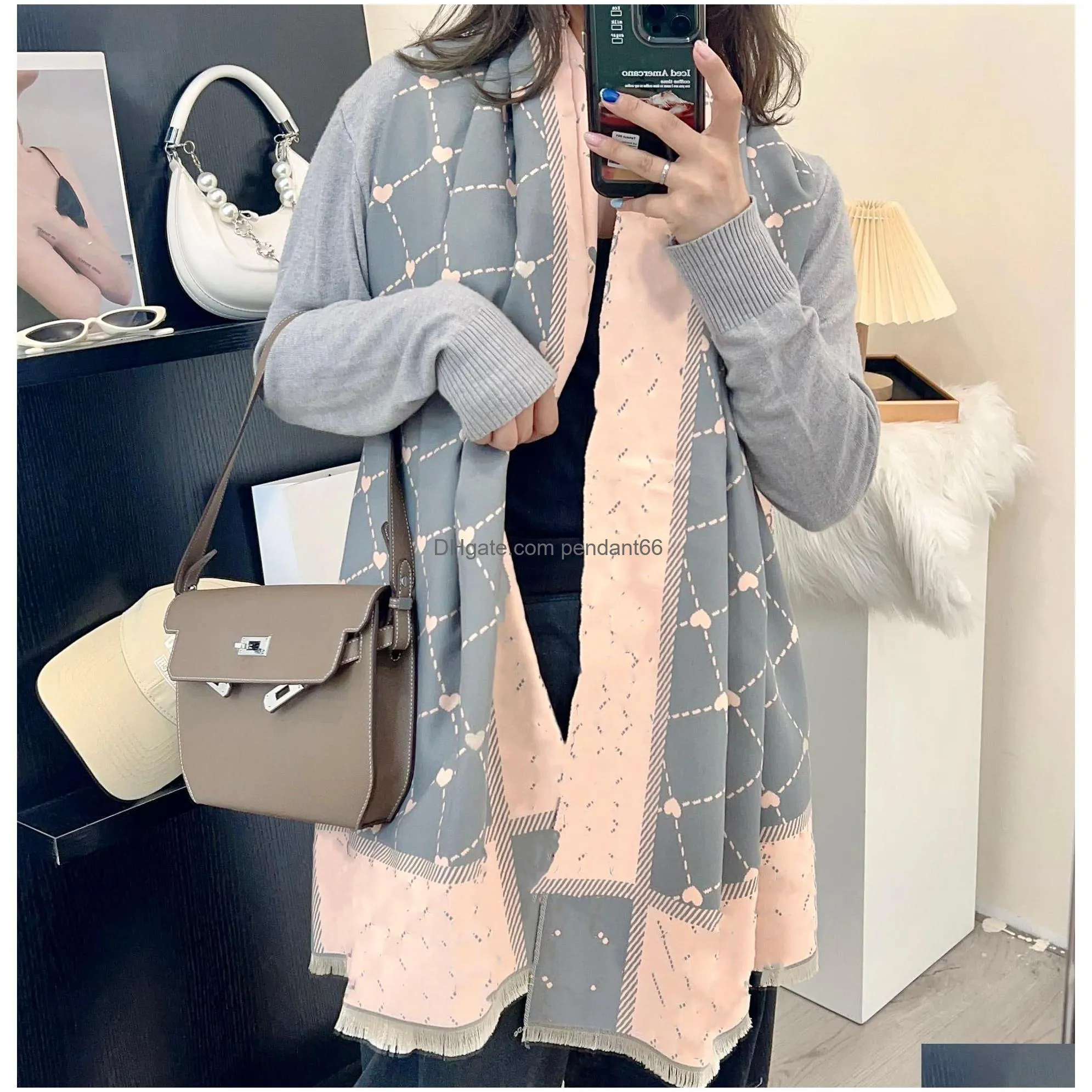 fashion winter designer scarf wool women letter long shawl classic cashmere scarves 180x65cm