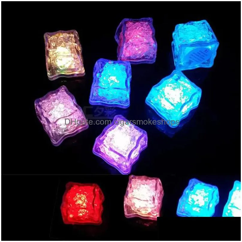 Other Bar Products Factory Wholesale Led Lights Polychrome Flash Party Glowing Ice Cubes Blinking Flashing Decor Light Up Bar Club Wed Dhpht