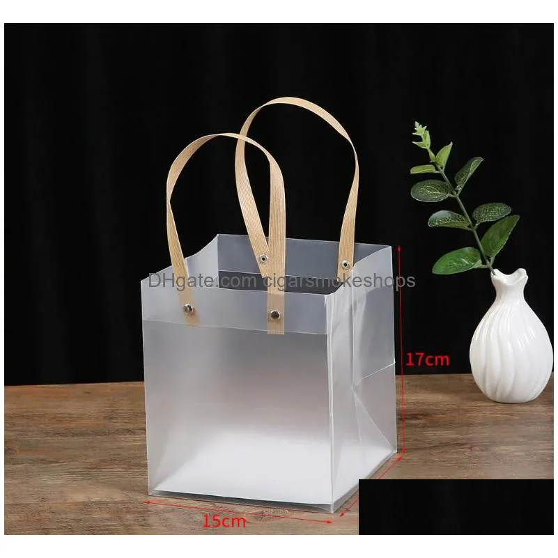 Gift Wrap Christmas  Gift Bag Wrap Transparent Frosted Pp Handbag For Wedding Candy Bags Holiday Wholesale Package Home Garden Fe Dhogw