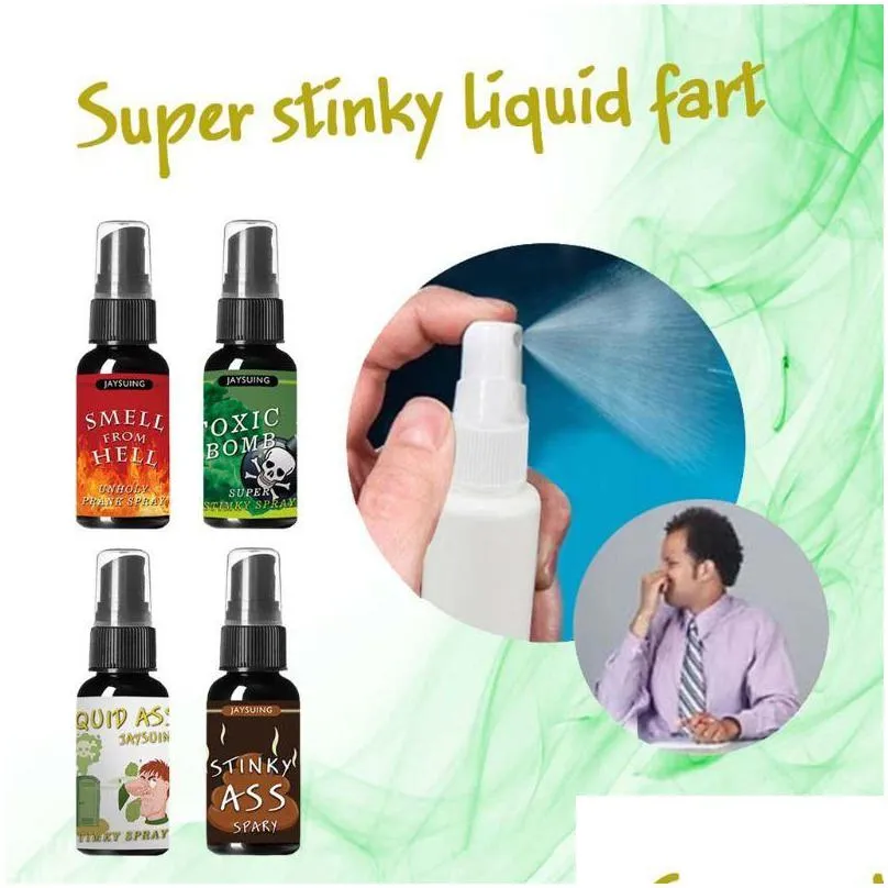 Party Masks Party Masks 30Ml Super Stinky Liquid Fart Terrible Smell Spray Long Lasting Halloween Prank Toy Adts Children Spoof Odor H Dhojp