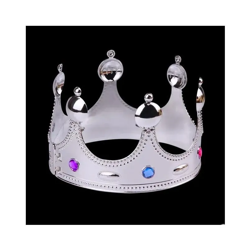 Party Hats Party Hats King Crown Halloween Ball Dress Up Plastic Scepter Partys Supplies Birthday Crownes Princess Crowns Home Garden Dhdkq