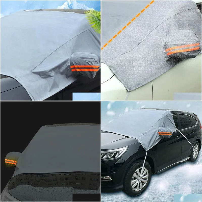 winter snow cover block frost windshield sunshade sunscreen half hood dustproof uv protection rainproof windshield