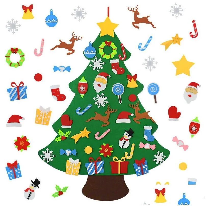 Christmas Decorations Felt Tree Merry For Home Santa Claus Kids Toys Xmas Ornaments Navidad Natal Gifts Drop Delivery Garden Festive Dhv7C