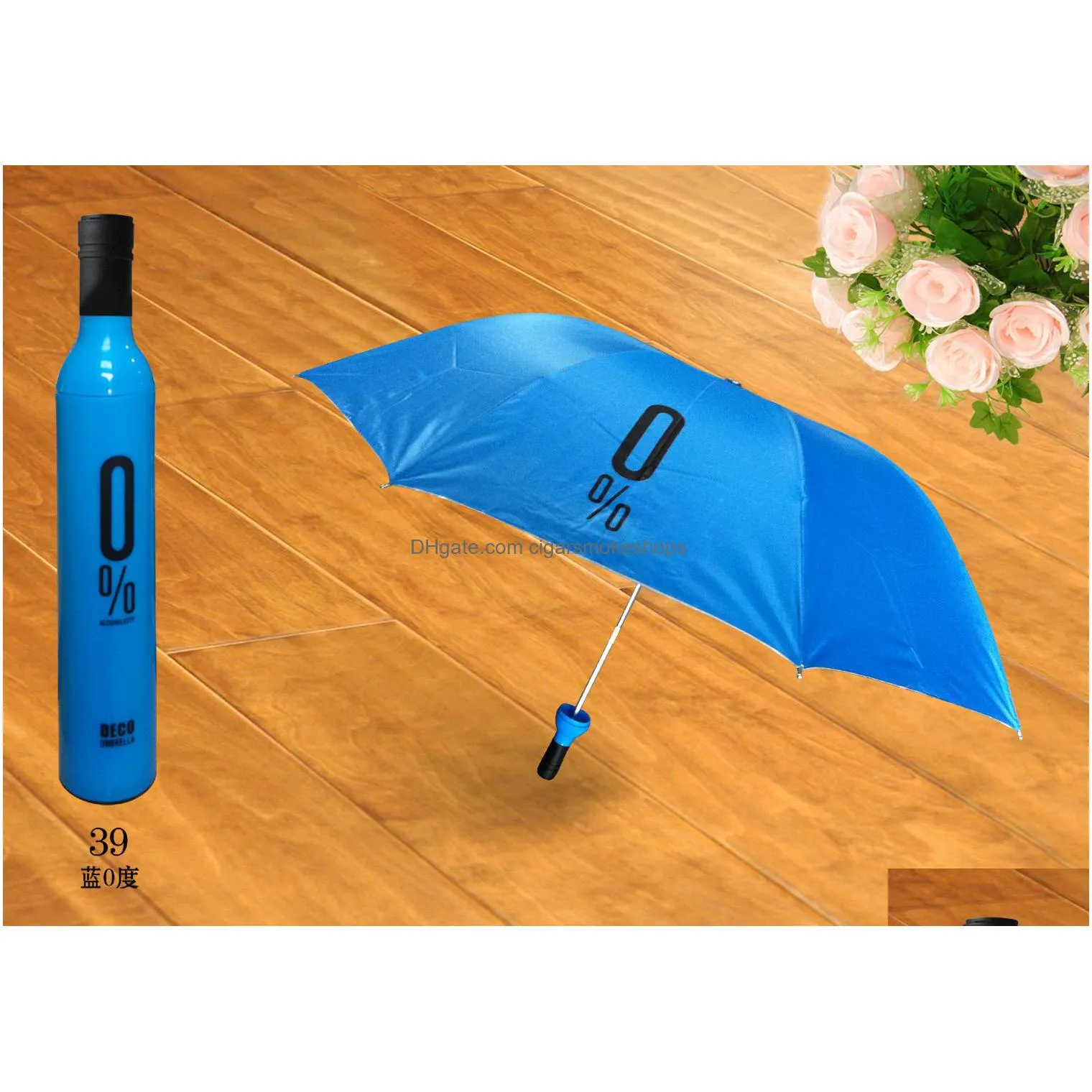 Umbrellas Fashion Umbrellas Wine Bottle Umbrella 3-Folding Creative Styles For Choosing Home Garden Household Sundries Dh1Uv