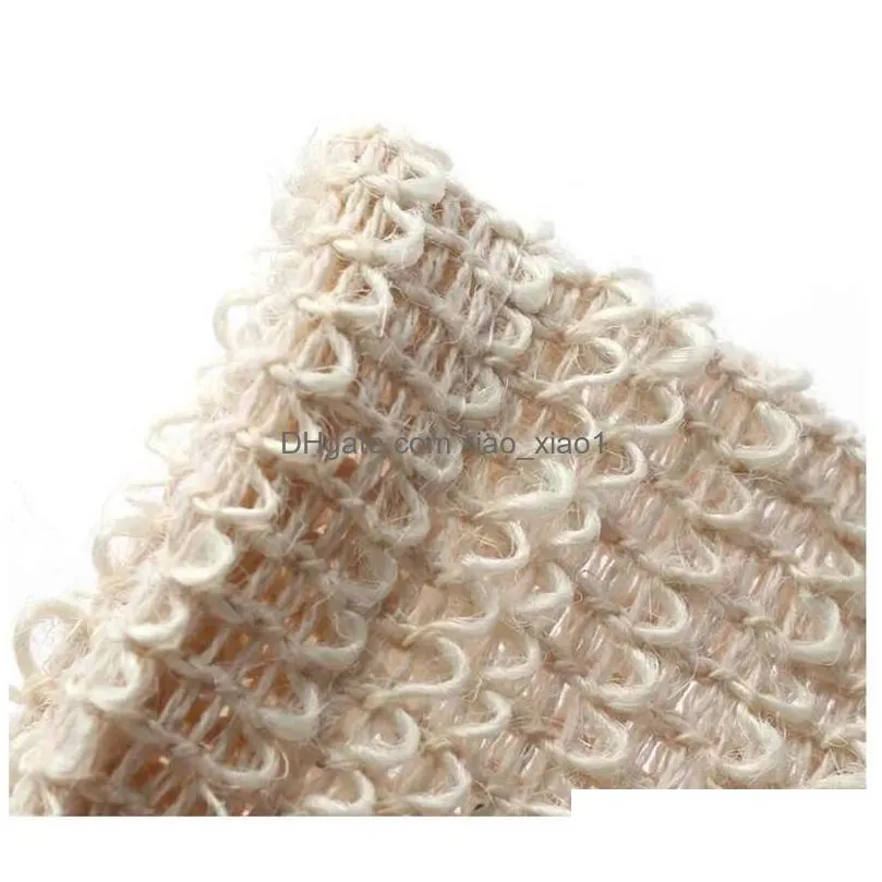 natural exfoliating mesh soap saver brush sisal bag pouch holder for shower bath foaming and drying