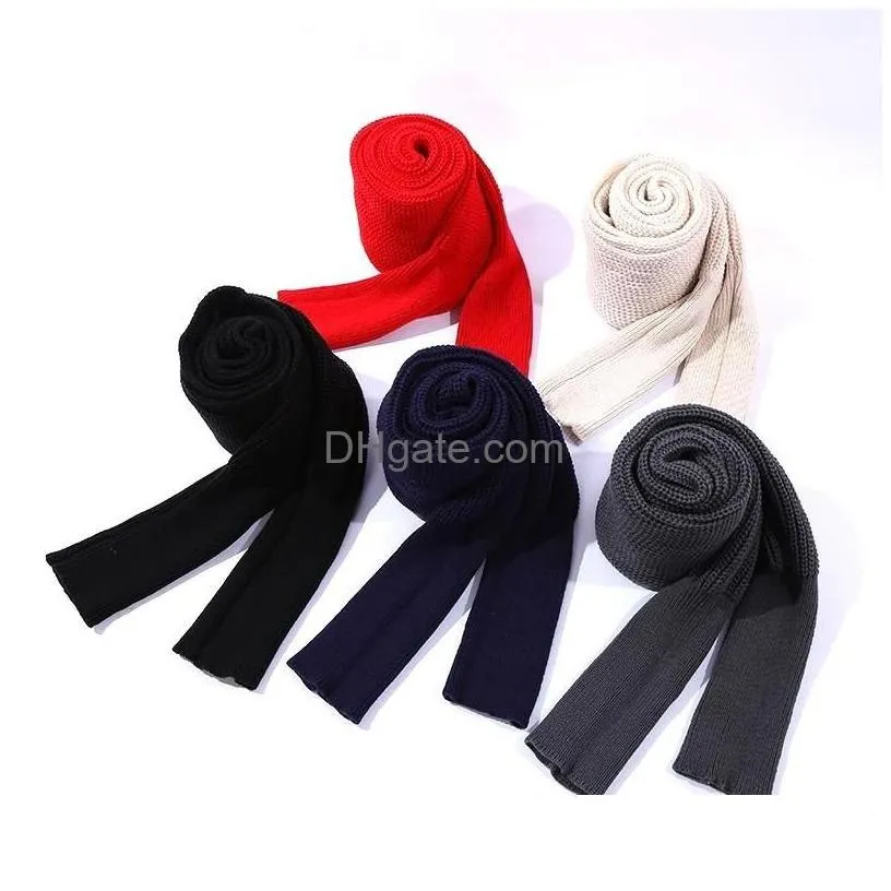 Scarves European Style Winter Women Long Scarf With Sleeves Wool Knitted For Thick Warm Casual Shawl High Quality Sweater Drop Deliv Dhkwp