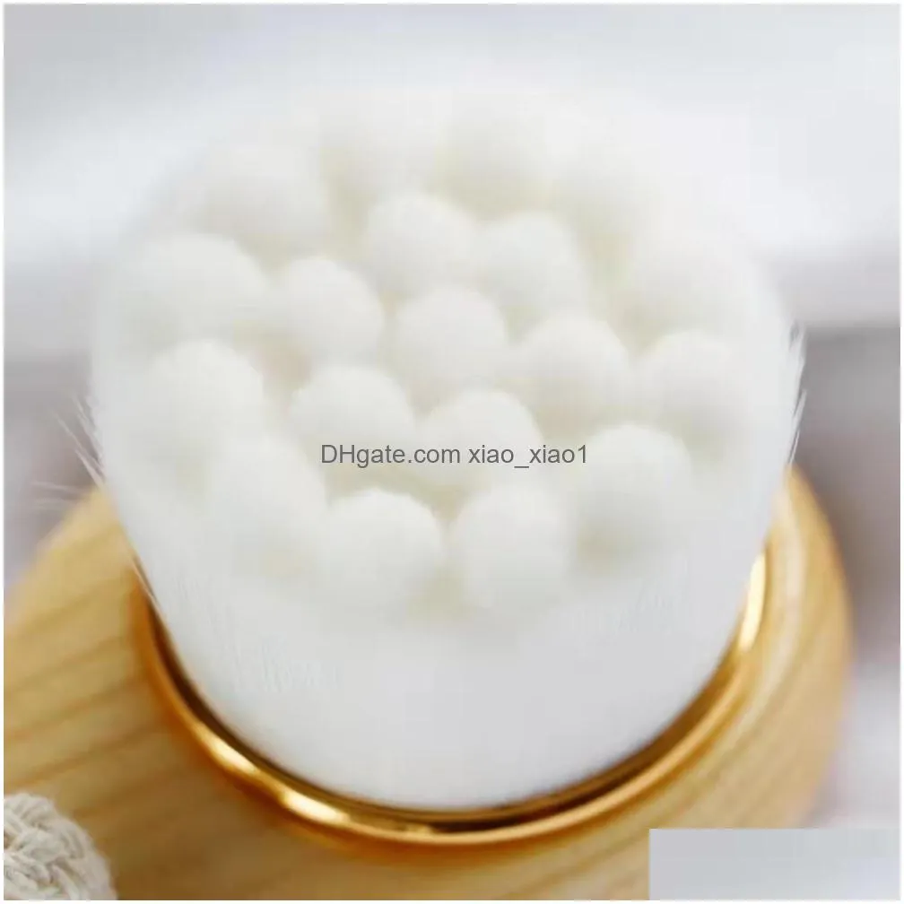 stock facial wood handle cleansing brush beauty tools soft fber hair manual cleaning face brushes skin care xu
