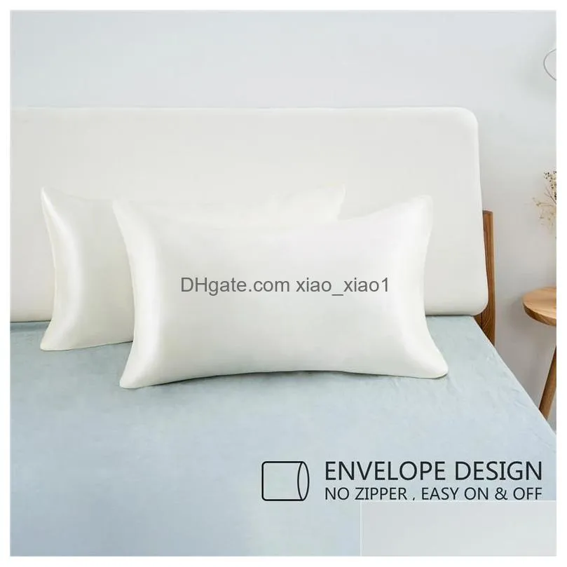 stock 10 colors silk pillowcase home el travel comfortable pillow covers high quality fast delivery