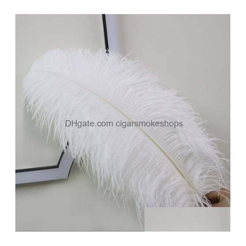 Party Decoration Ostrich Feather Plume 20-22 Inch 50-55 Cm For Wedding Centerpiece Table Party Event Decor Festive Decoration White Bl Dhmwk