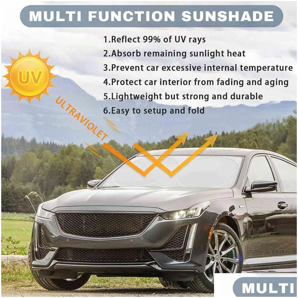 For Amg Car Sunshade Collapsible Window Film Windshield Visor Er Uv Protect Reflector Sun Shade Benz Cla Gla Cl Drop Delivery Dh9Gp