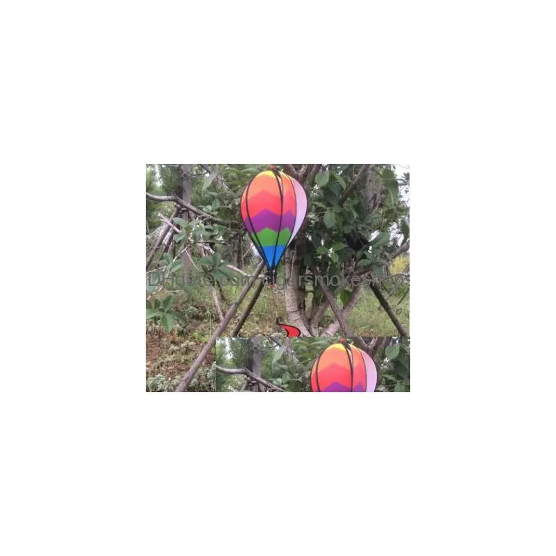 Garden Decorations Rainbow Stripe Grid Windsock Air Balloon Wind Spinner Garden Yard Outdoor Decoration Hanging Cca9793 Home Garden Pa Otktg