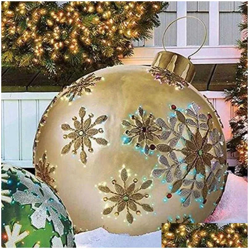Christmas Decorations 60Cm Outdoor Inflatable Decorated Ball Made Pvc Nt No Light Large Balls Tree Toy 2022 Drop Delivery Home Garde Dhjfi